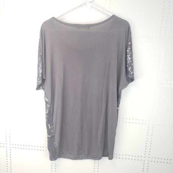 Spencer & Graham |‎ Velvet Sequin Tee Gray Size Med - Picture 6 of 6
